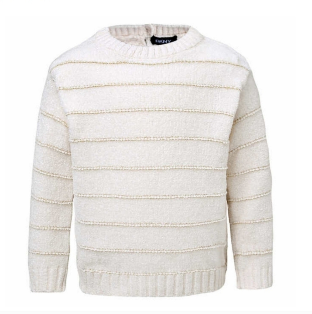DKNY Kids' 2-piece Chenille Set White Sweater - Picture 4 of 5